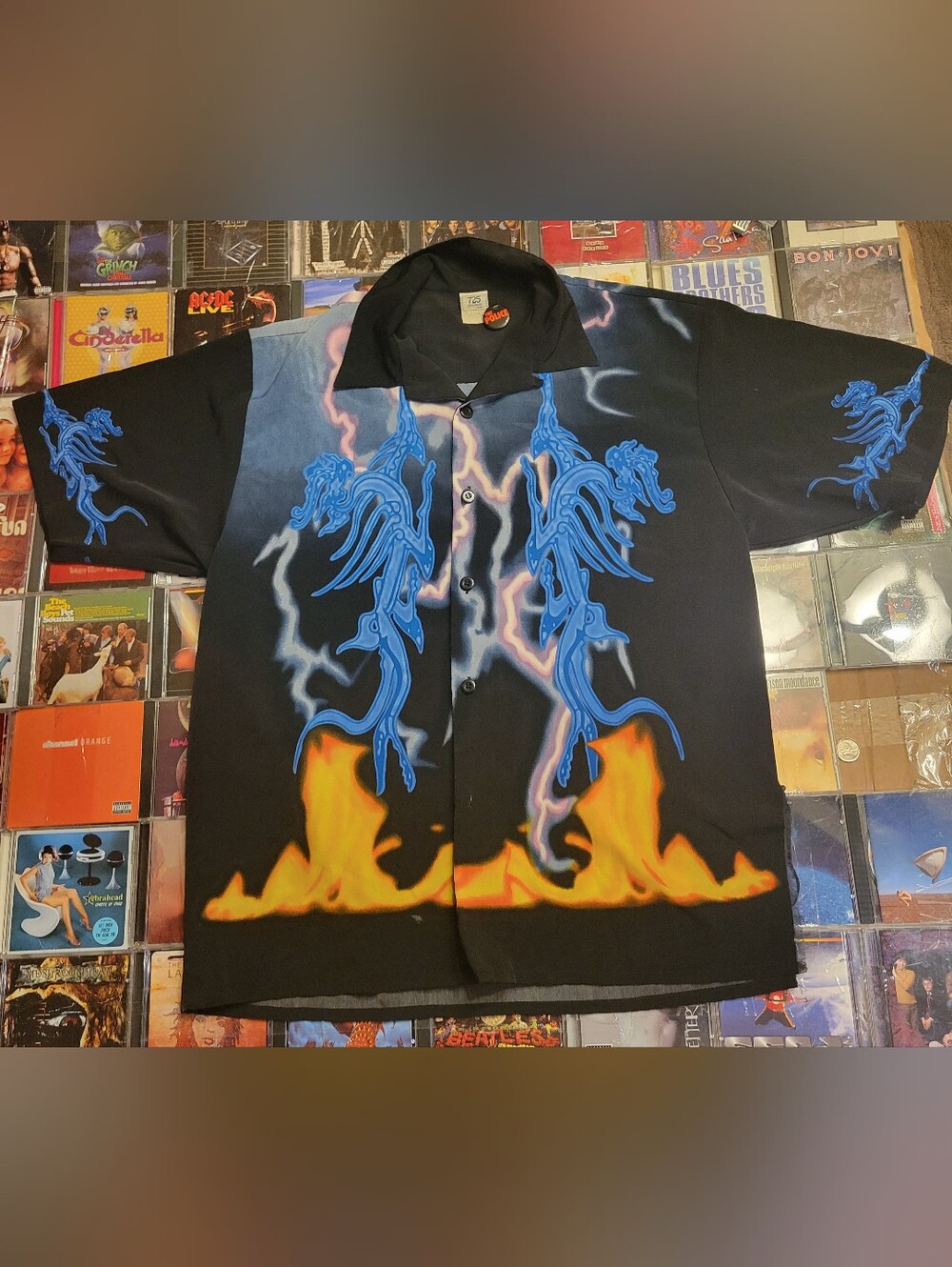 Vintage 725 Originals Button Up Lightning Skeleton Shirt